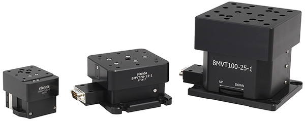 Motorized Vertical Translation Stages: 8MVT45-13-1, 8MVT70-13-1, 8MVT100-25-1